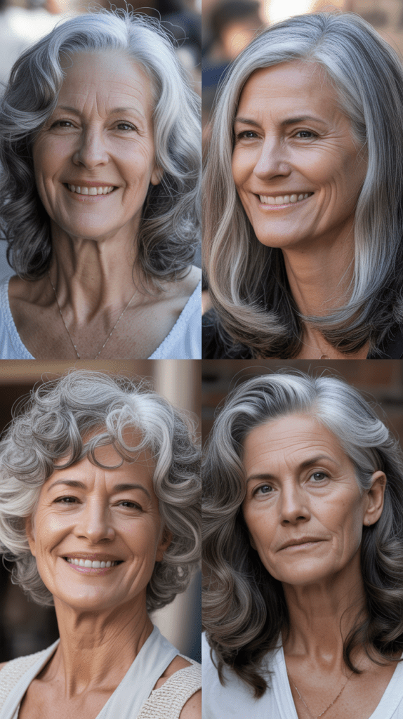 Natural Gray with Long Flowing Layers