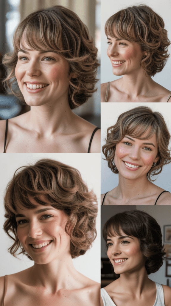 Wispy Side Fringe with Loose Curls