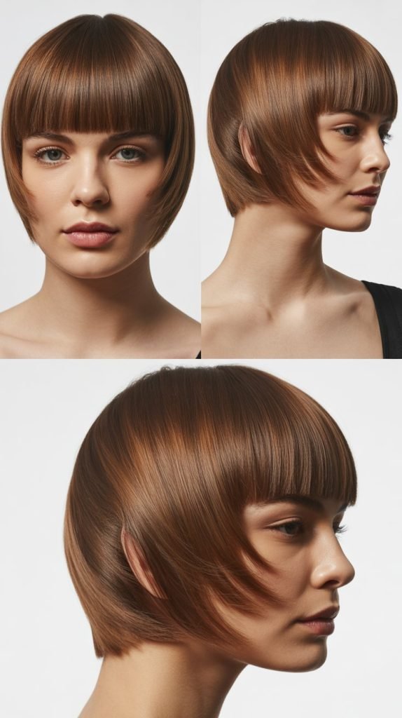 . A-Line Cut With Angled Bangs