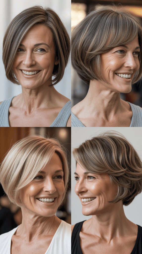 Asymmetrical Bob with Deep Side Part