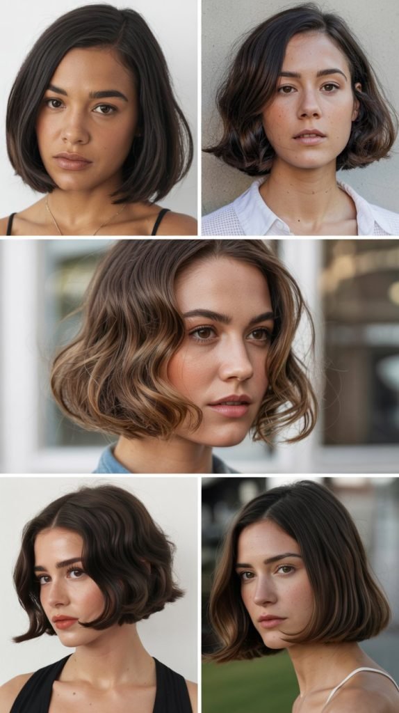 Rounded Bob with Curved Silhouette