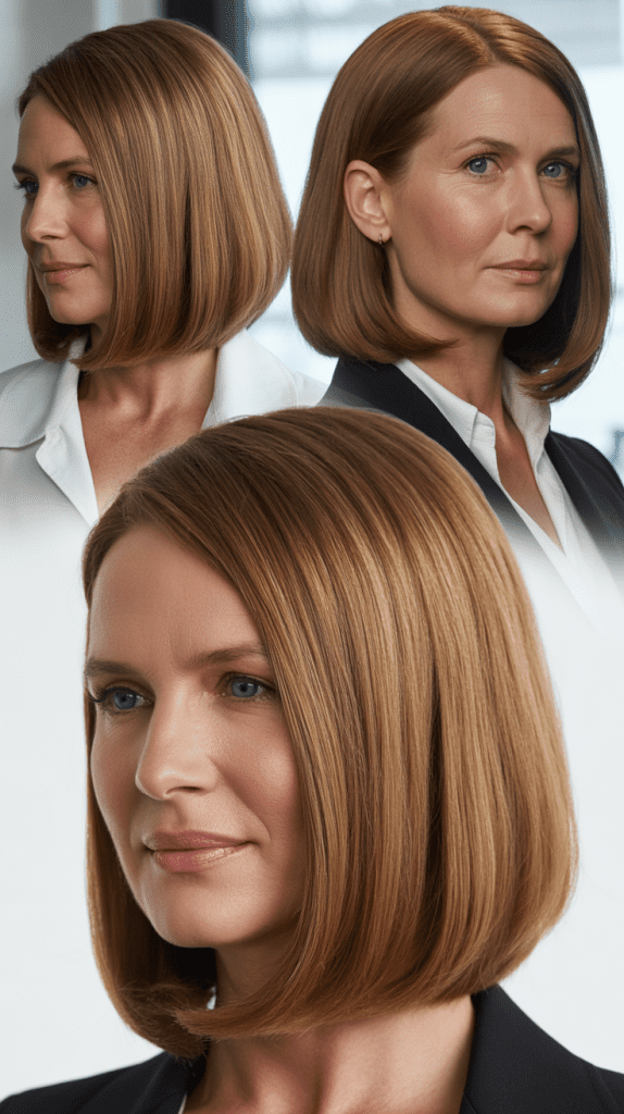 Sleek Shoulder-Length Cut with Side Part