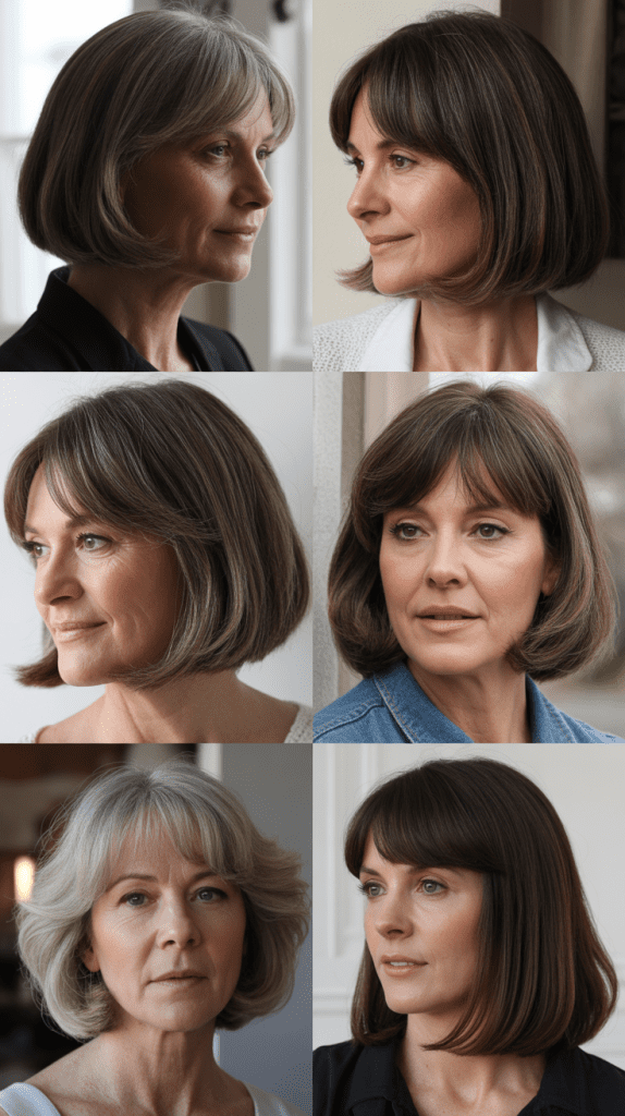 The Long Bob with Curtain Bangs