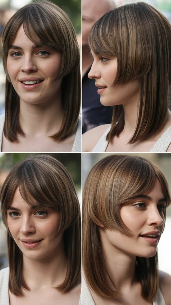 Sleek Straight with Deep Side Part Curtain Bangs