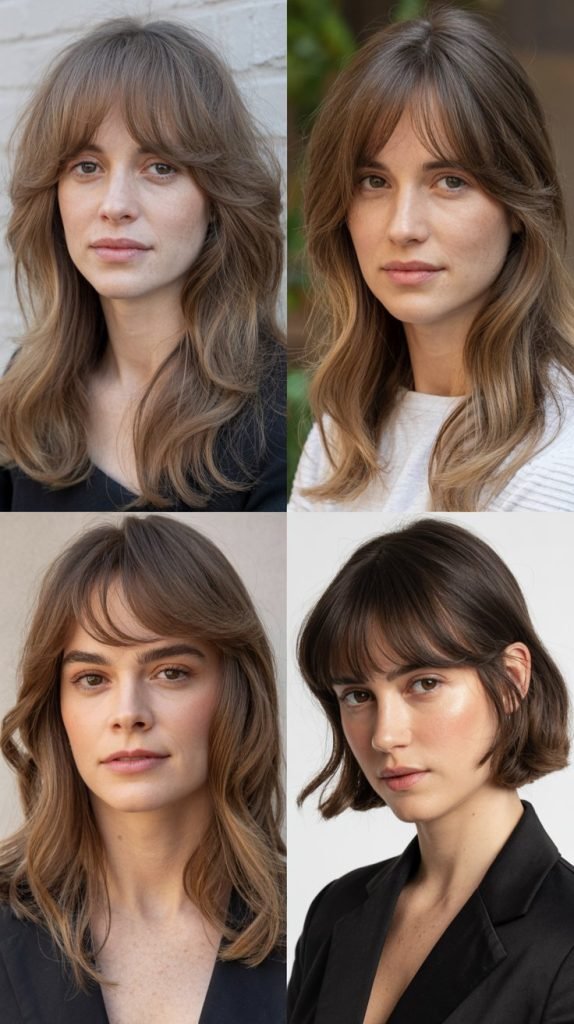 19. Bob with Curtain Bangs