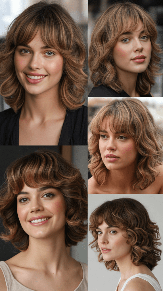 Layered Bangs With Natural Texture Waves