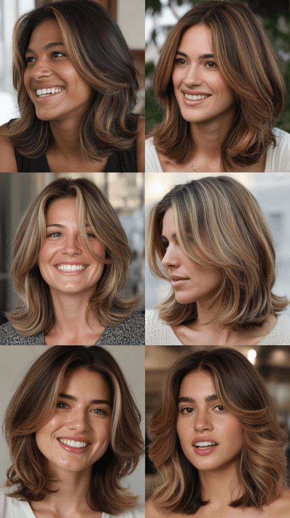  Layered Hair With Caramel Highlights