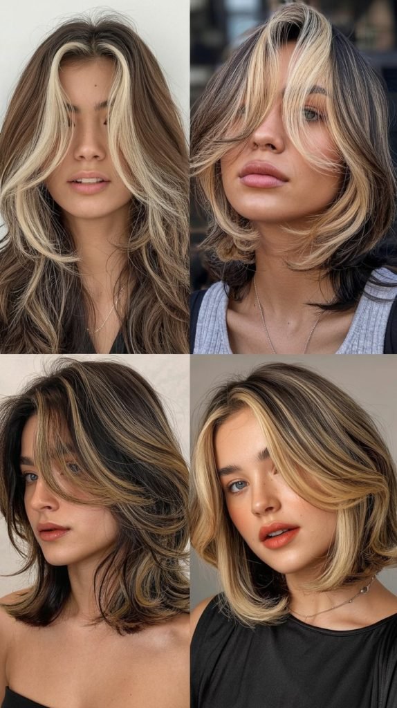 . Money Piece Layers for Face-Framing Brightness