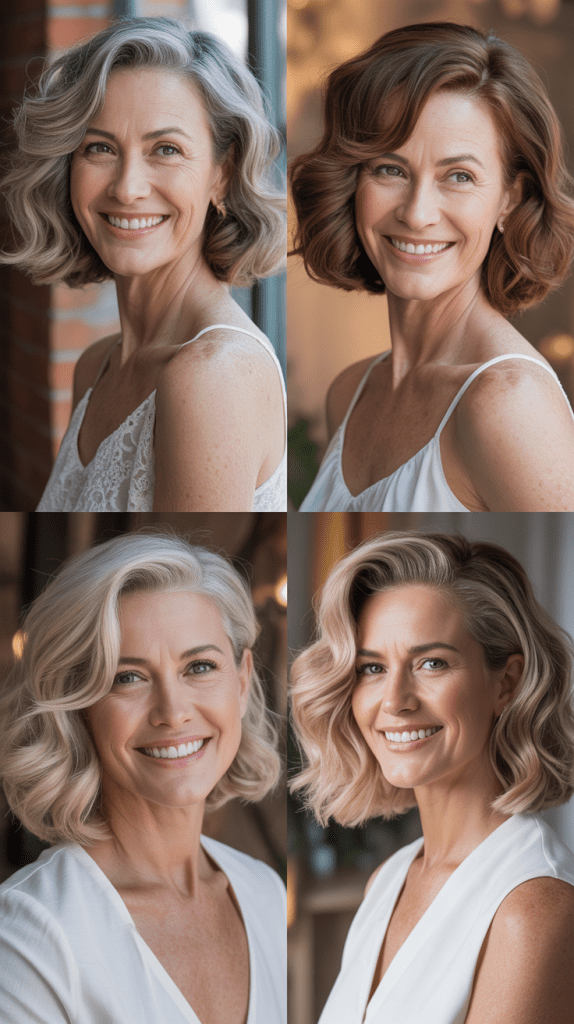 Wavy Bob with Side Part