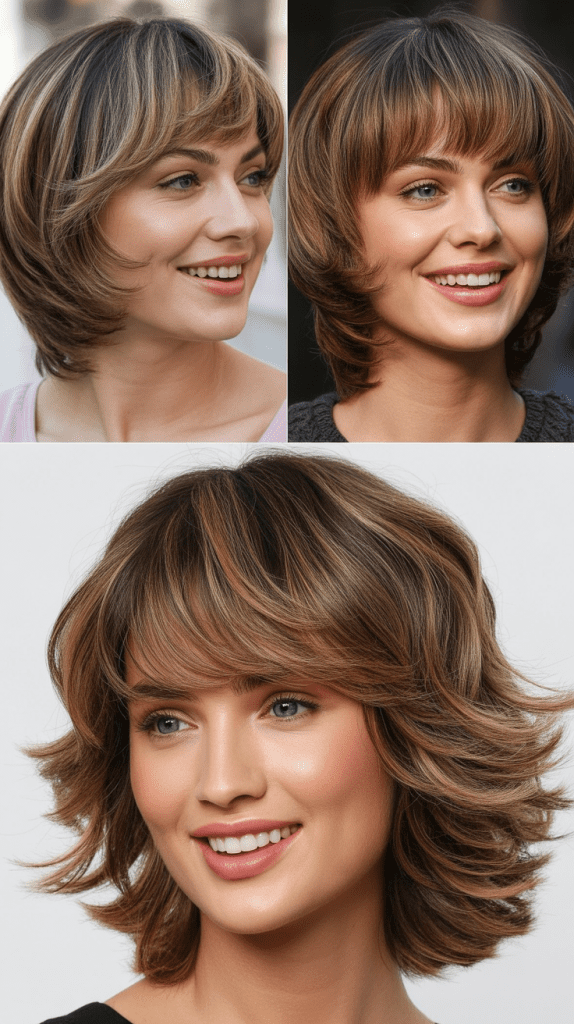 Classic Shag With Blended Full Bangs