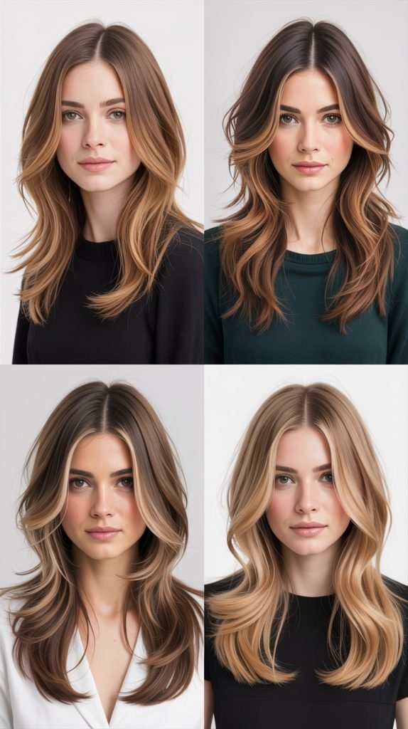 . Long Layers With Middle Part