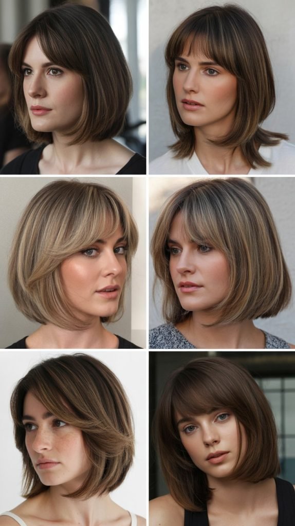  Layered Bob with Curtain Bangs