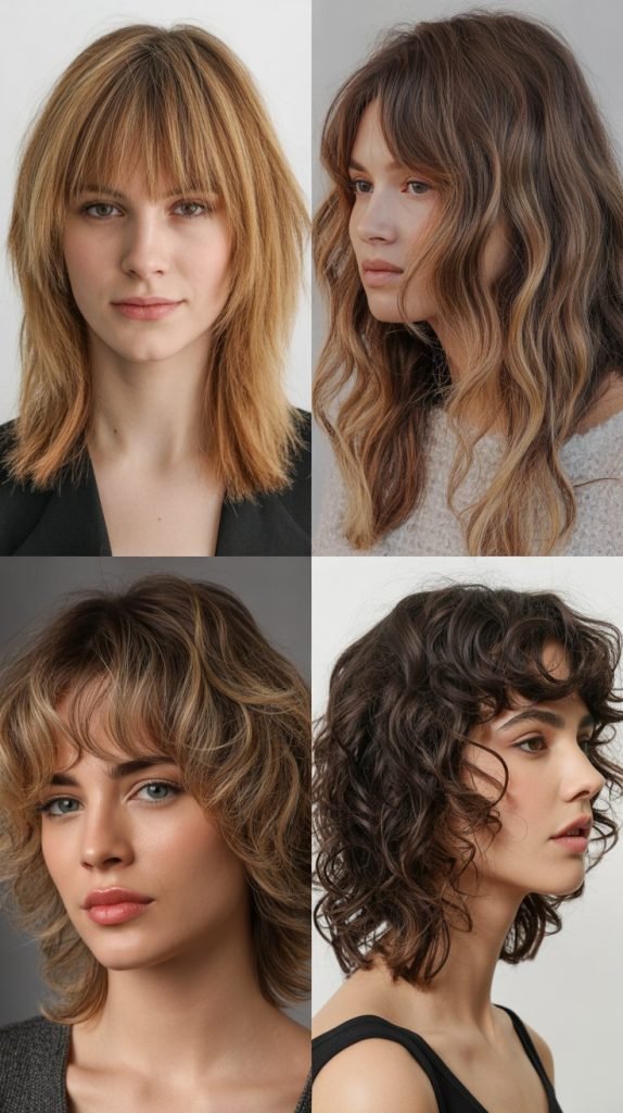 Choppy Shoulder-Length Cut with Baby Bangs