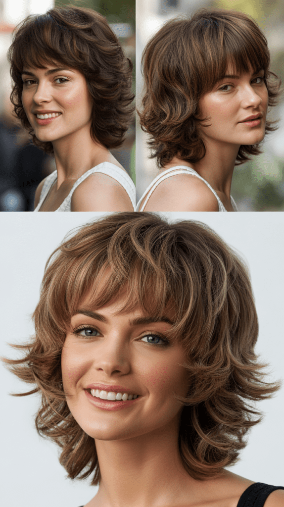 Voluminous Shag With Full Textured Bangs