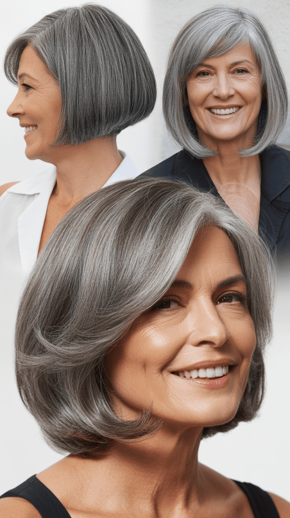 Sleek Gray Bob