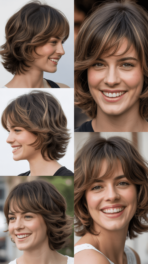 Voluminous Crown Shag With Wispy Bangs