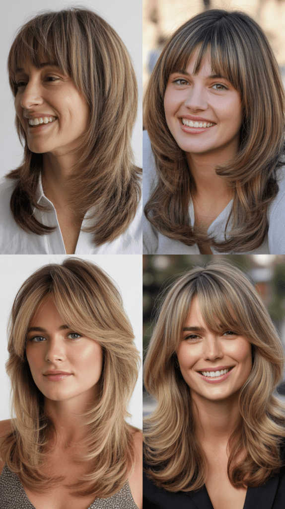 Feathered Bangs With Shag Layers