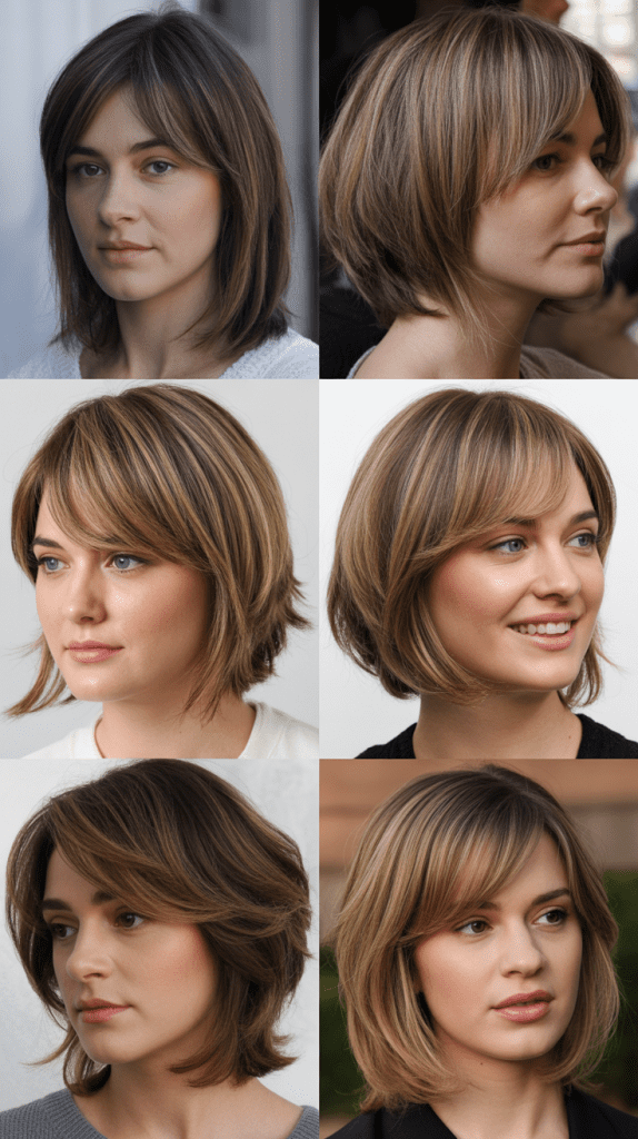 Diagonal Bangs with Asymmetrical Medium Cut
