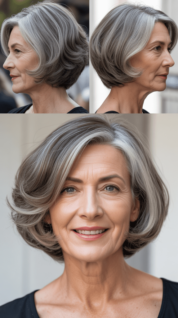 Layered Bob with Middle Part