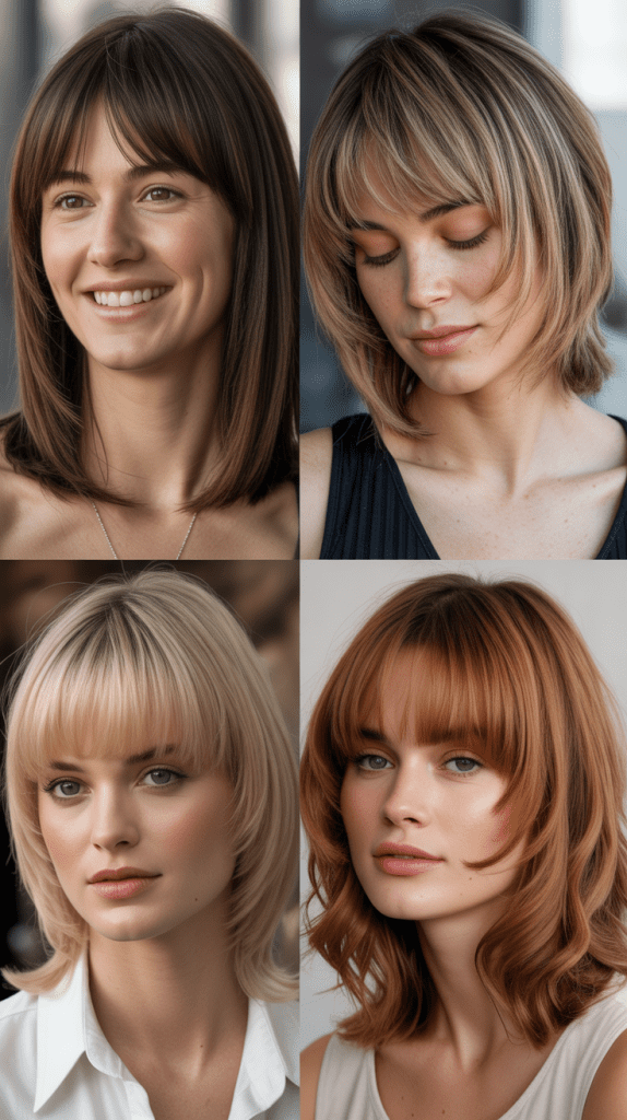 Shattered Bangs with Collarbone Length Hair