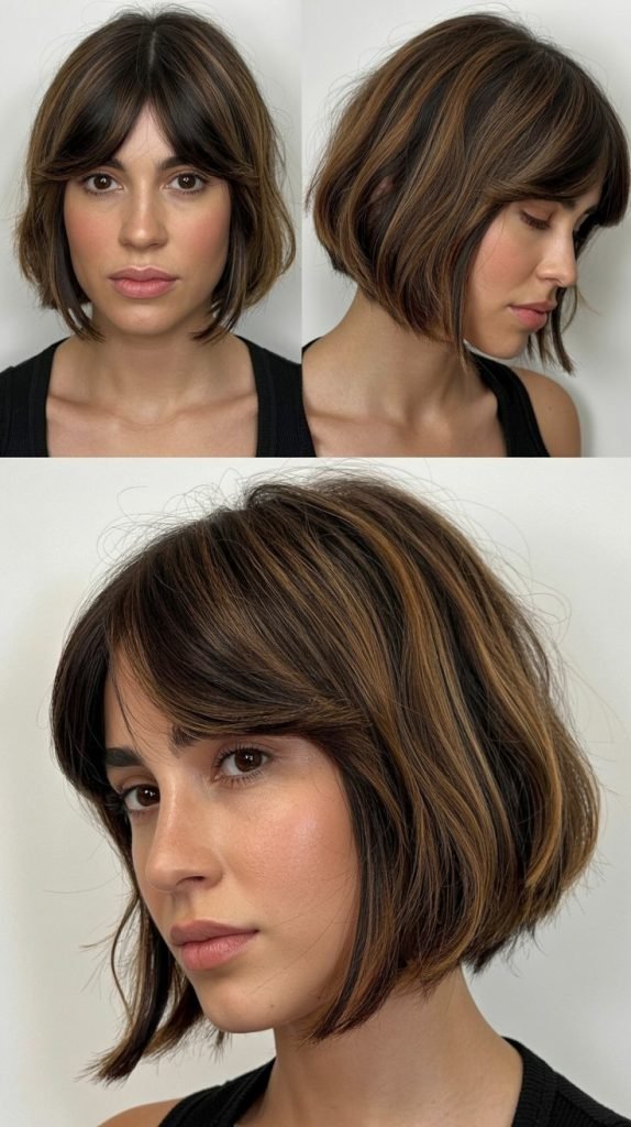 Long Bob With Layered Fringe And Front Pieces