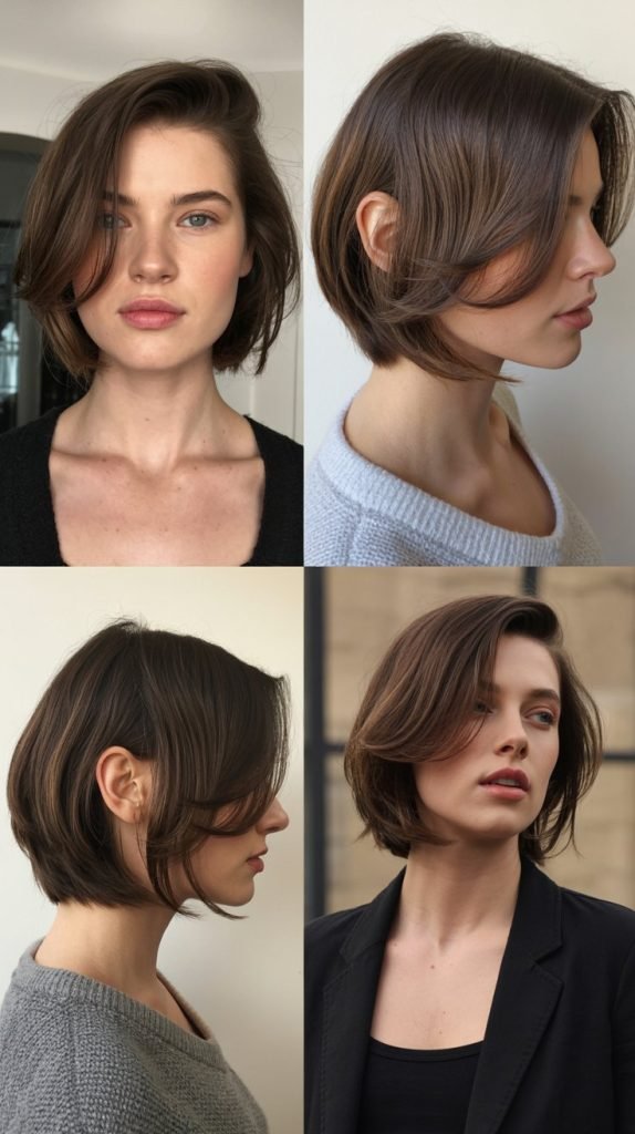 Long Bob With Side-Swept Front Layers
