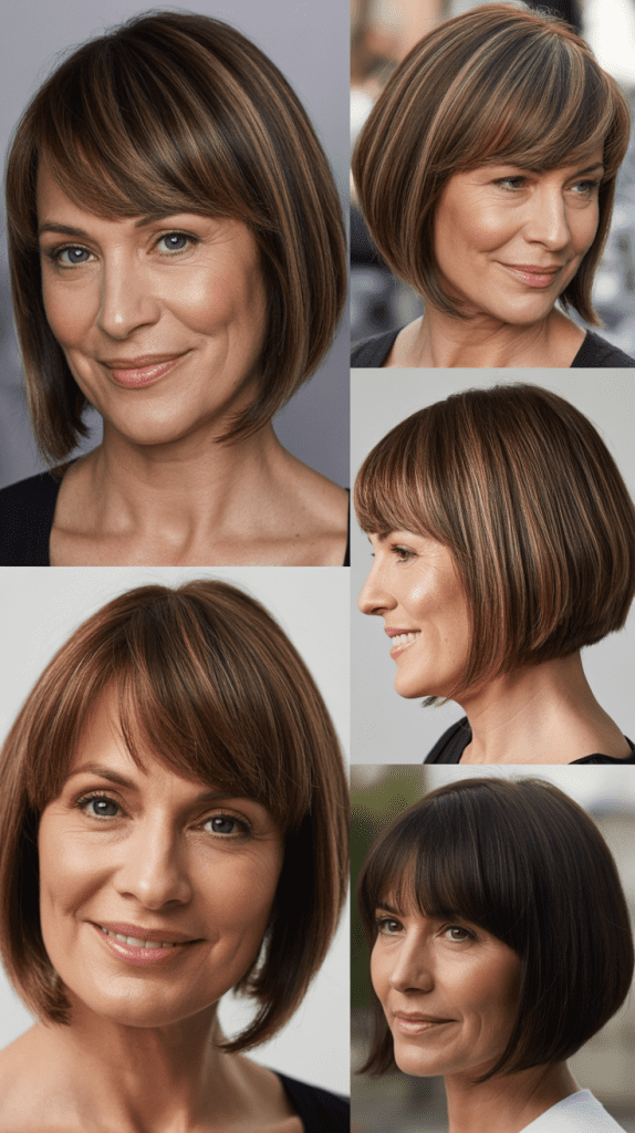 Sleek Layered Bob with Angled Bangs