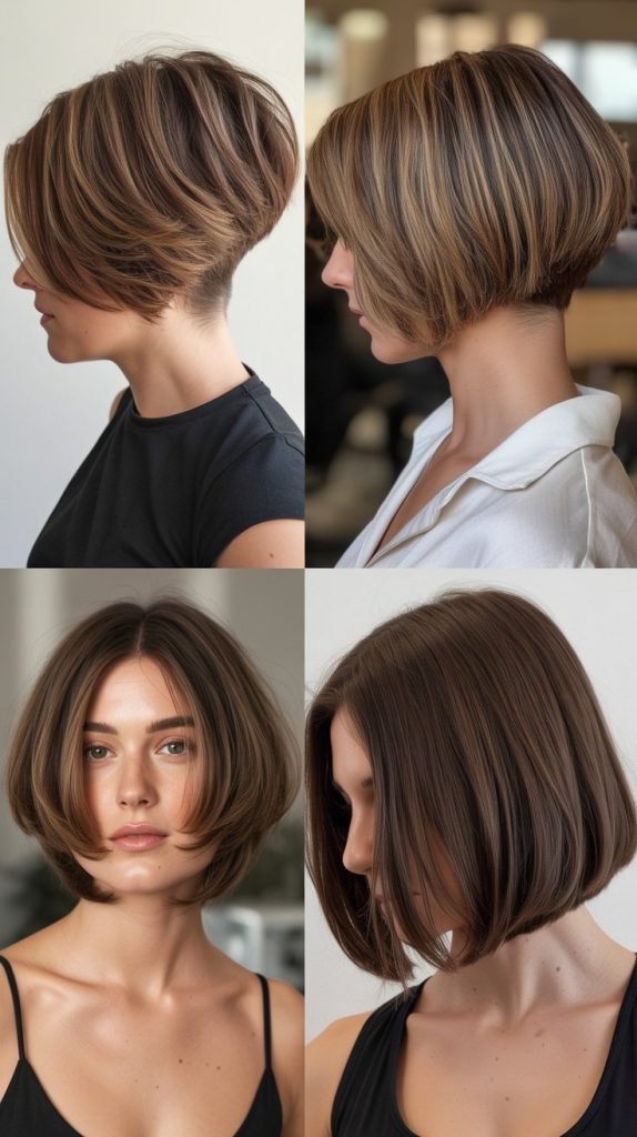 . Stacked Bob with Short Nape Layers