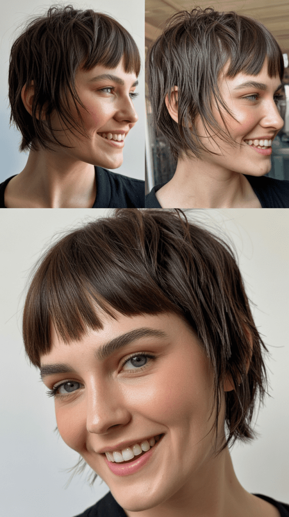 Shattered Layers with Eyebrow-Grazing Bangs