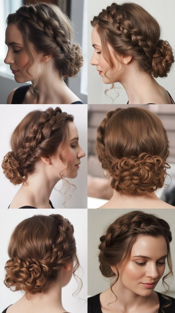 The Braided Crown with Loose Curls