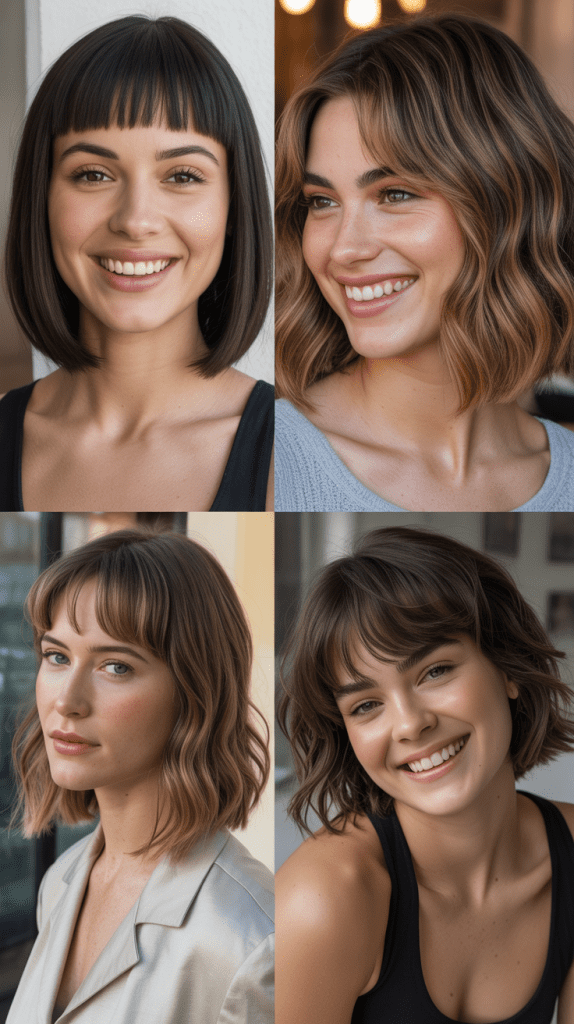 Blunt Lob With Baby Bangs