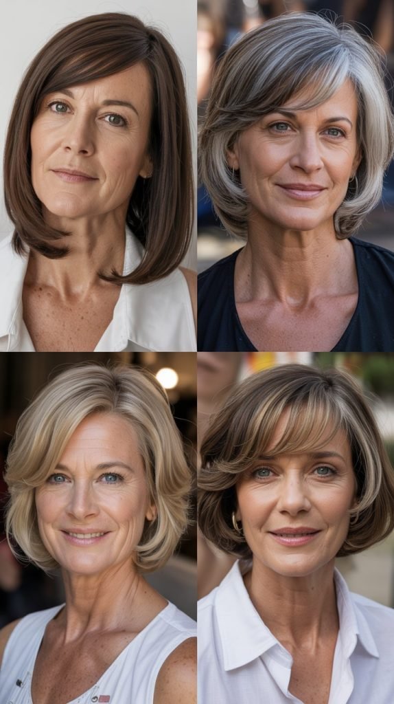 . Chin-Length Cut with Side Bangs