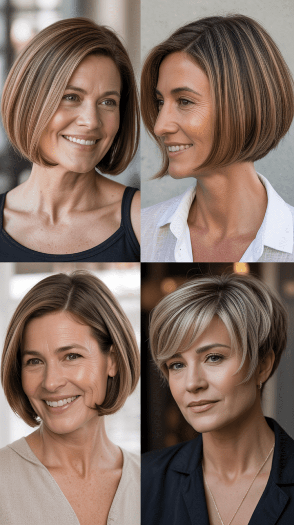 Sleek Bob with Strategic Highlights