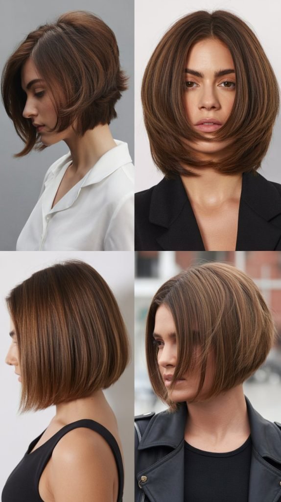 Layered Bob with Crown Volume