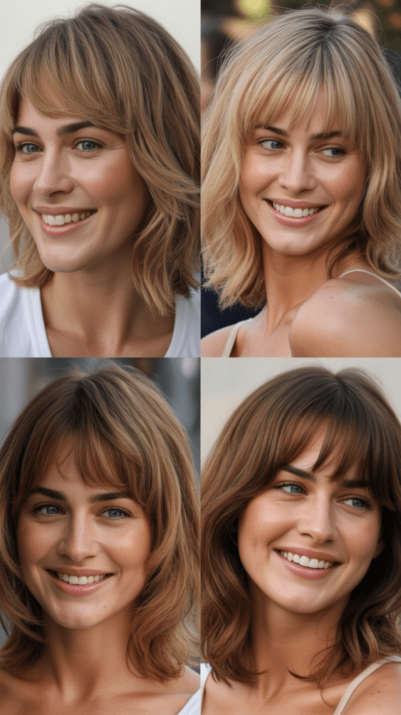 Piecey Fringe with Tousled Medium Hair