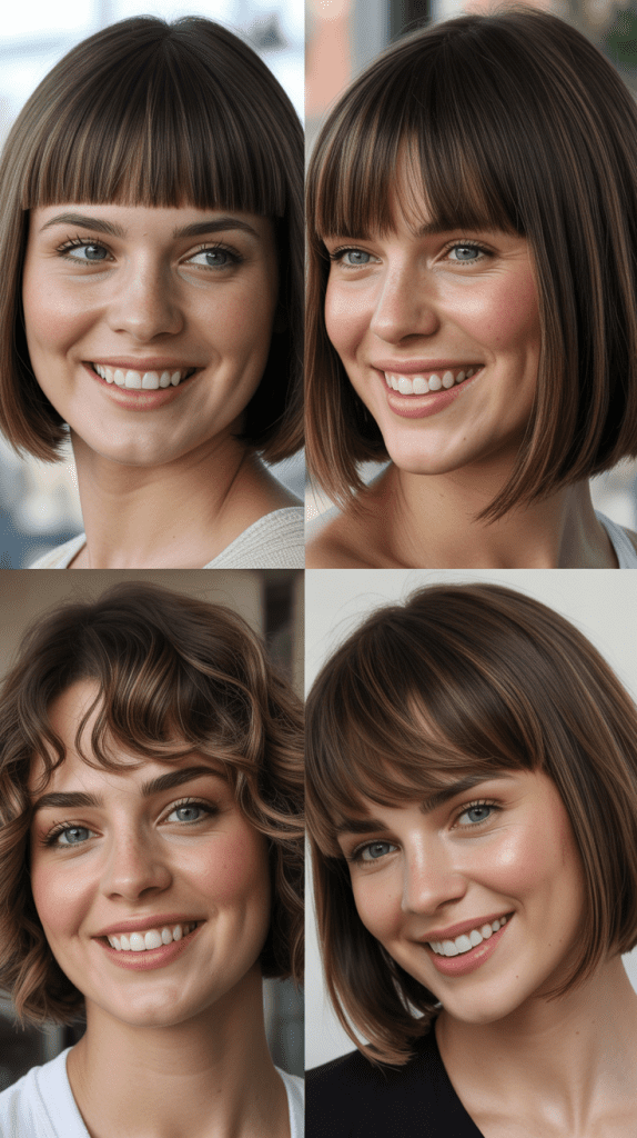 Blunt Cut Bangs with A-Line Bob