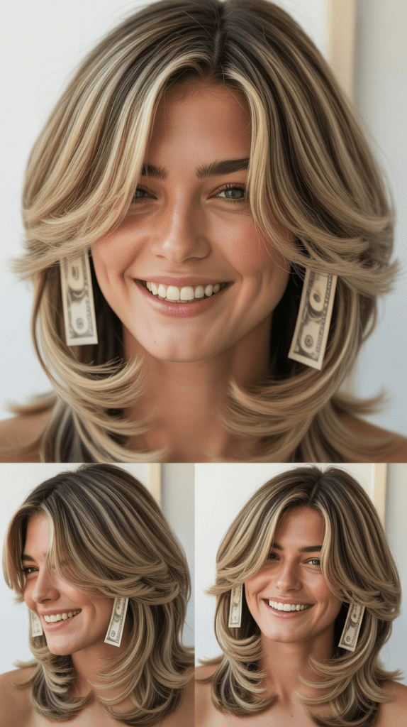 Layered Hair With Face-Framing Money Pieces