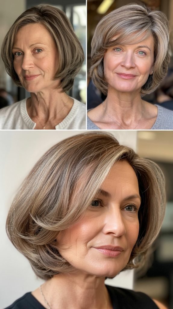 . Layered Bob with Feathered Ends