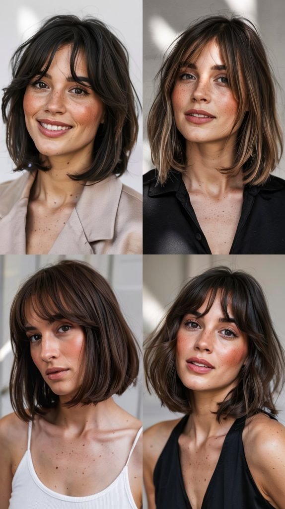  Lob With Long Curtain Bangs