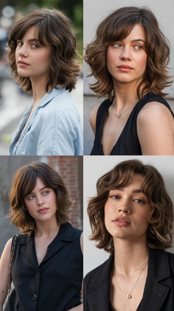 Side-Swept Bangs with Medium Shag