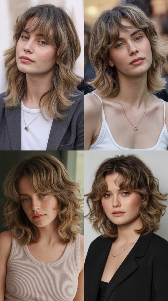 Swoopy Bangs with Bouncy Medium Layers