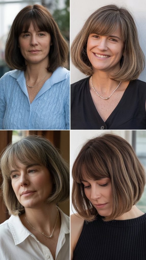 Curtain Bangs with Bob Haircut