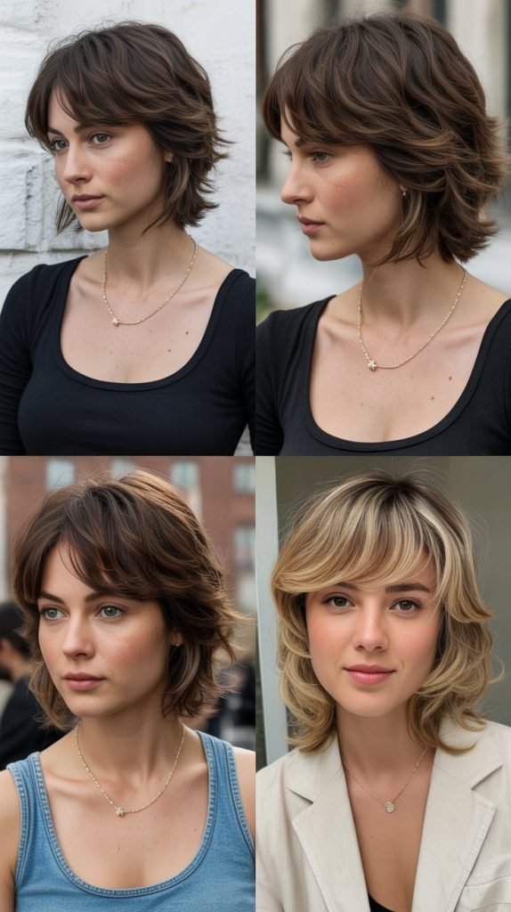 Feathered Side Bangs with Layered Cut