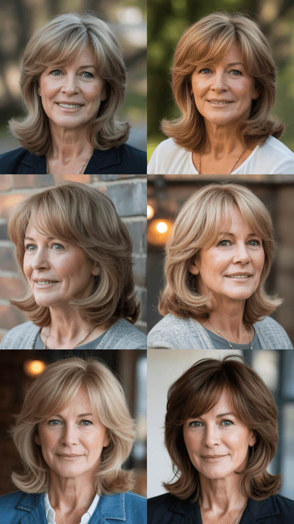 Layered Cut with Curtain Bangs