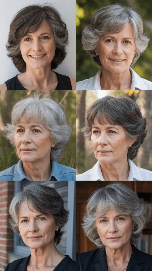 Gray Hair with Wispy Bangs