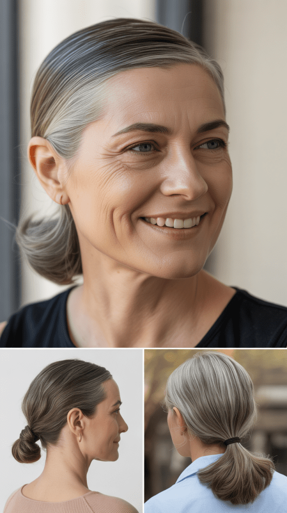 Gray Slicked-Back Style