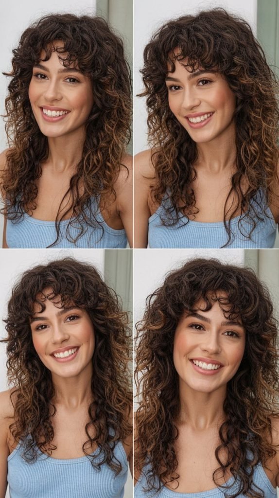 Crimped Texture with Textured Curtain Bangs