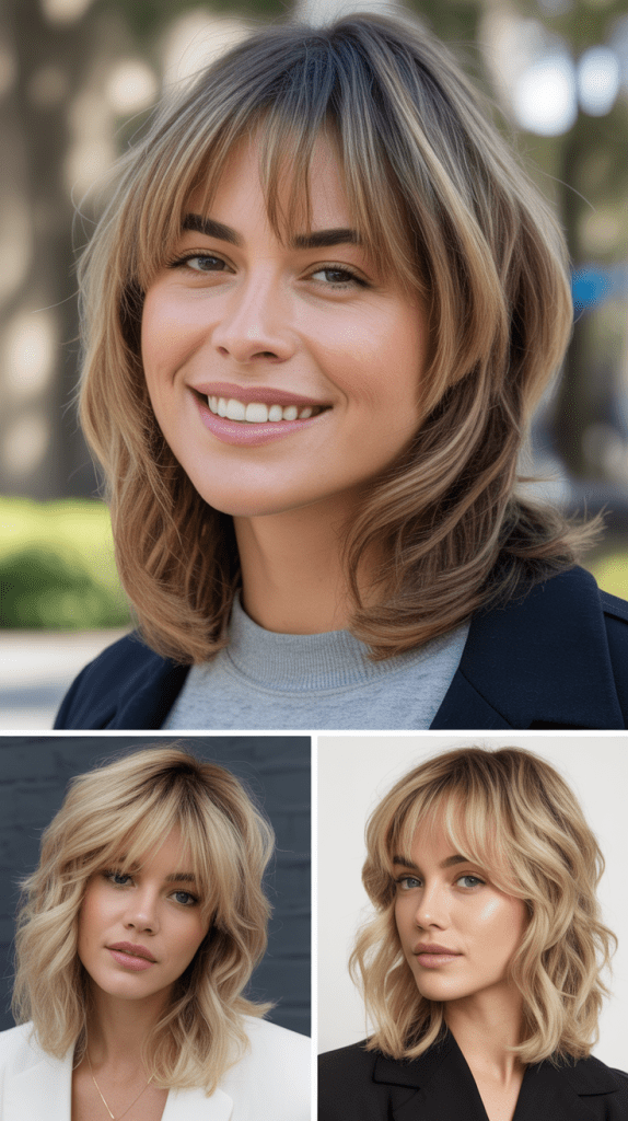 Layered Shag with Blunt Bangs