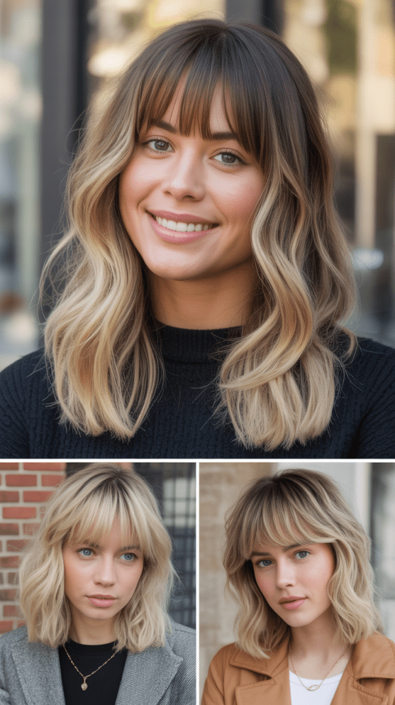 Textured Dirty Blonde with Side-Parted Bangs