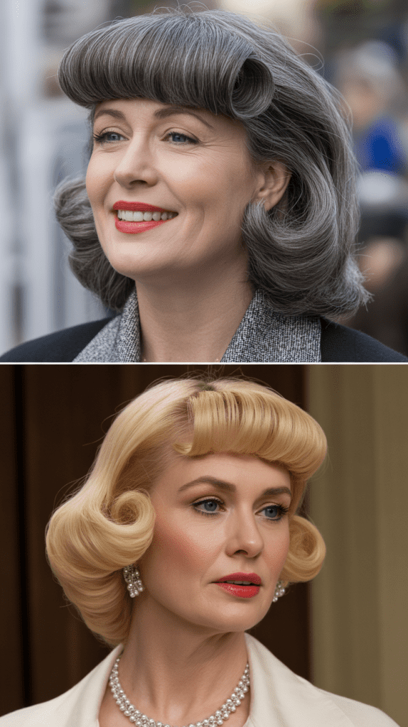 Pin-Up Style Rolled Bangs